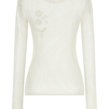 Ganni White Organic Cotton Cardigan