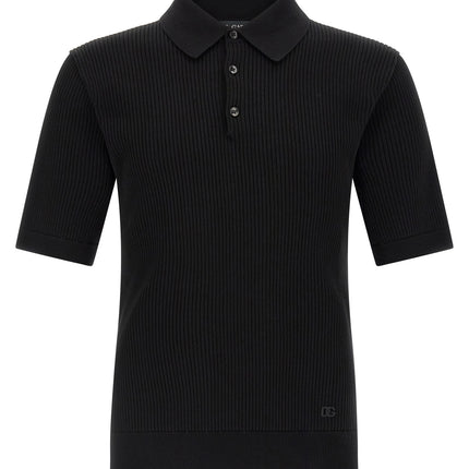 Dolce & Gabbana Black Cotton Polo Shirt