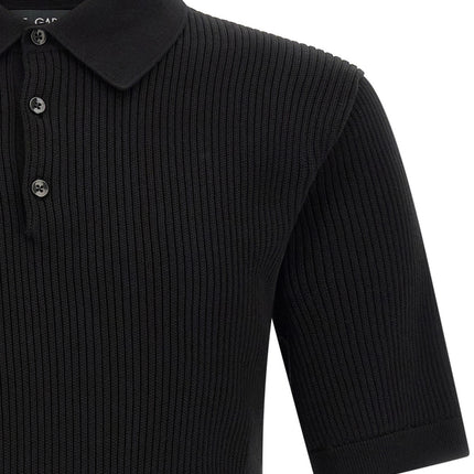 Dolce & Gabbana Black Cotton Polo Shirt
