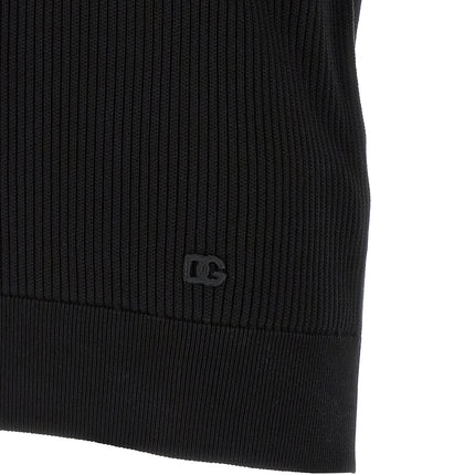 Dolce & Gabbana Black Cotton Polo Shirt