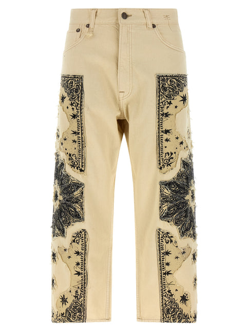 R13 Beige Cotton Straight-Leg Jeans R13
