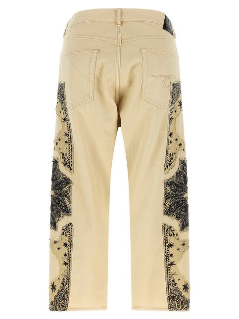 R13 Beige Cotton Straight-Leg Jeans R13