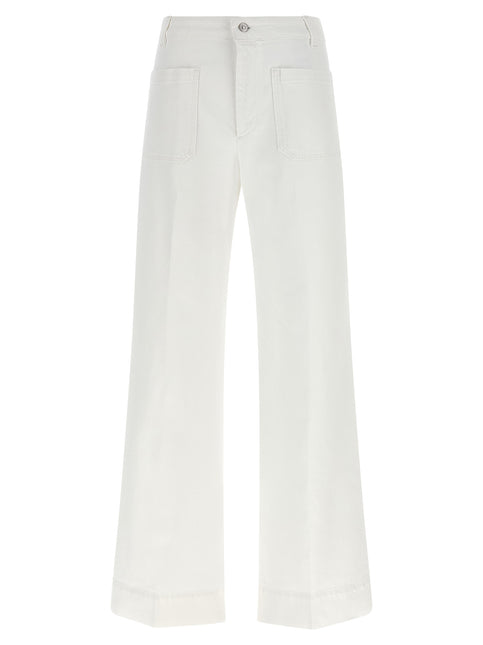Victoria Beckham White Cotton Flared Jeans Victoria Beckham