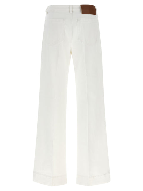 Victoria Beckham White Cotton Flared Jeans Victoria Beckham