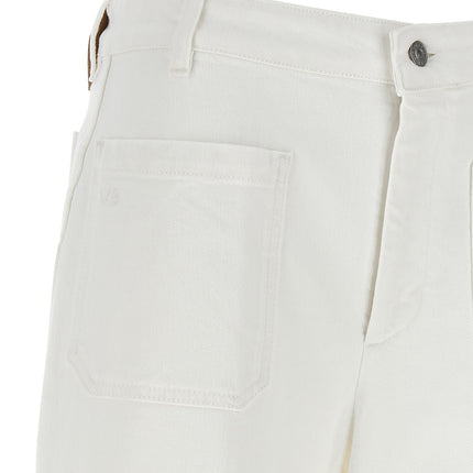 Victoria Beckham White Cotton Flared Jeans