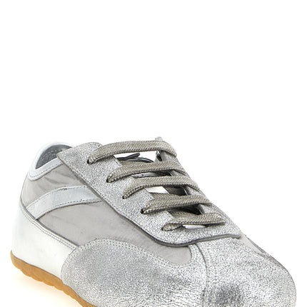 Alexander McQueen Silver Leather Athletic Sneakers