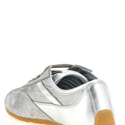 Alexander McQueen Silver Leather Athletic Sneakers