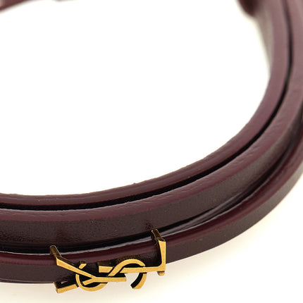 Saint Laurent Bordeaux Lamb Leather Bracelet