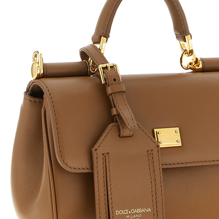 Dolce & Gabbana Brown Calfskin Handbag Dolce & Gabbana