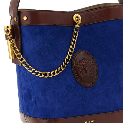 Versace Blue Calfskin Shoulder Bag