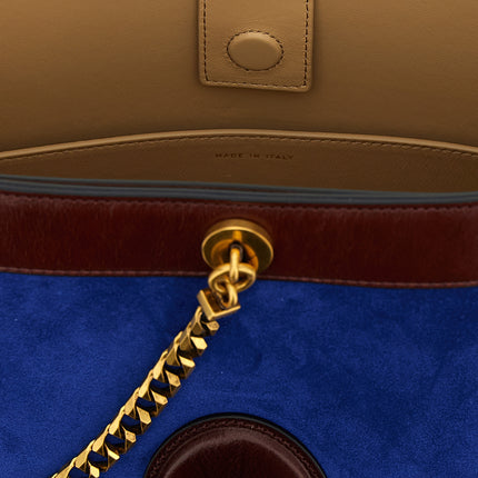 Versace Blue Calfskin Shoulder Bag