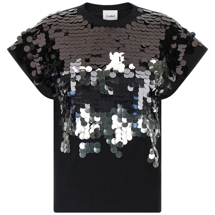 NUDE Black Cotton T-Shirt