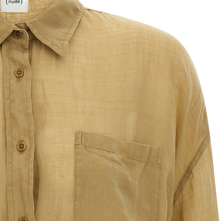 NUDE Brown Tencel Blouse