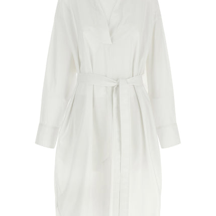 NUDE White Cotton Midi Dress NUDE