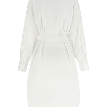 NUDE White Cotton Midi Dress NUDE