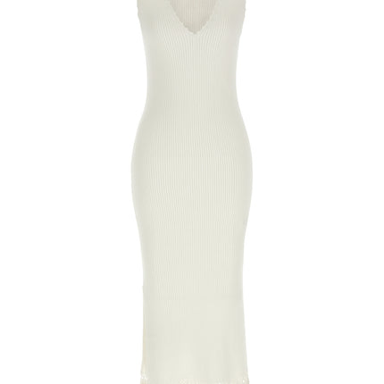 Ganni White Organic Cotton Long Dress Ganni