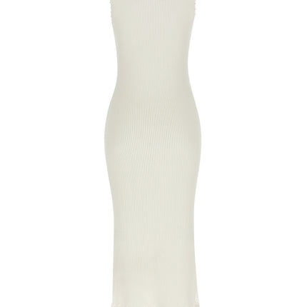 Ganni White Organic Cotton Long Dress Ganni