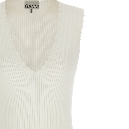 Ganni White Organic Cotton Long Dress Ganni