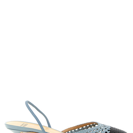 Francesco Russo Blue Goatskin Mid Heel Pumps Francesco Russo