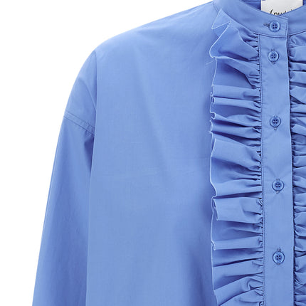 NUDE Blue Cotton Blouse NUDE