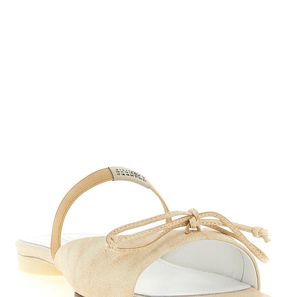 MM6 Maison Margiela Beige Cowhide Slides MM6 Maison Margiela