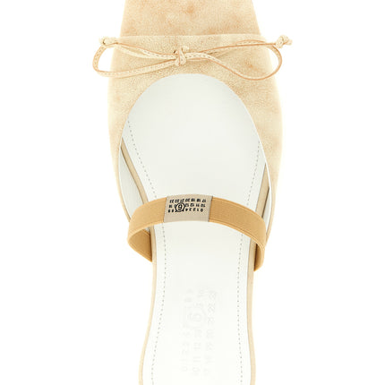 MM6 Maison Margiela Beige Cowhide Slides MM6 Maison Margiela