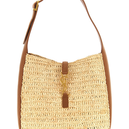 Saint Laurent Beige Raffia Shoulder Bag