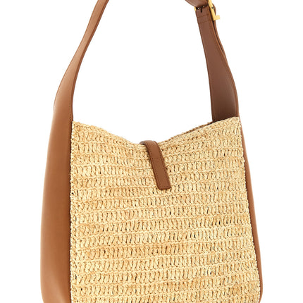 Saint Laurent Beige Raffia Shoulder Bag