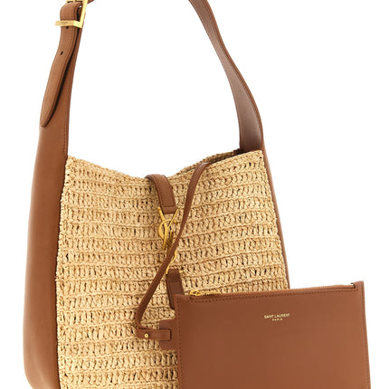 Saint Laurent Beige Raffia Shoulder Bag