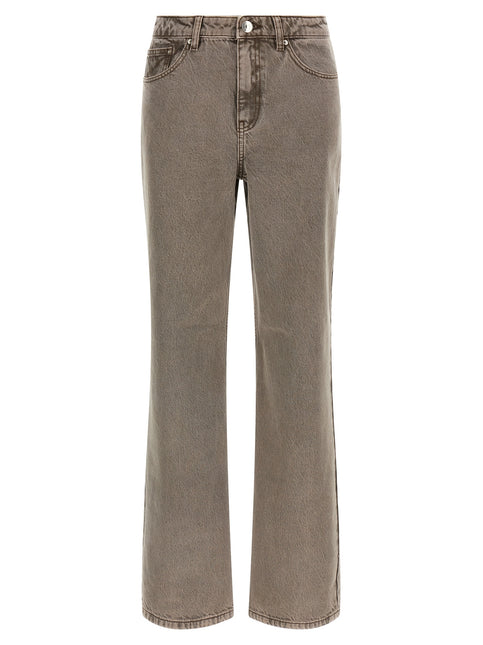 ROTATE BIRGER CHRISTENSEN Brown Cotton Straight-Leg Jeans ROTATE BIRGER CHRISTENSEN