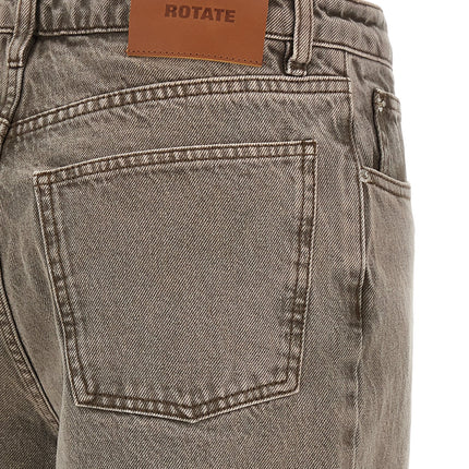 ROTATE BIRGER CHRISTENSEN Brown Cotton Straight-Leg Jeans ROTATE BIRGER CHRISTENSEN