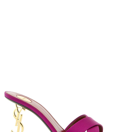 Saint Laurent Fuchsia Viscose Stiletto Heel Sandals Saint Laurent