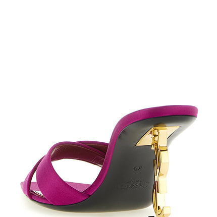 Saint Laurent Fuchsia Viscose Stiletto Heel Sandals Saint Laurent