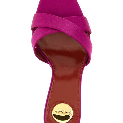 Saint Laurent Fuchsia Viscose Stiletto Heel Sandals Saint Laurent