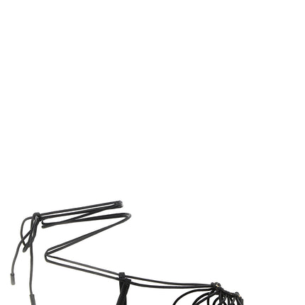 Saint Laurent Black Lamb Leather Flat Sandals Saint Laurent