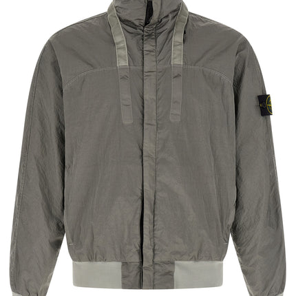 Stone Island Gray Polyamide Bomber Stone Island