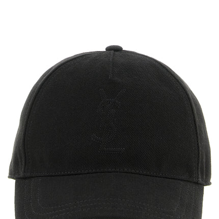Saint Laurent Black Cotton Cap (Baseball Hat) Saint Laurent