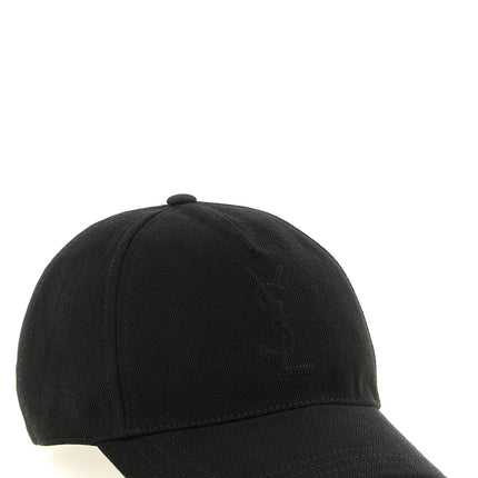 Saint Laurent Black Cotton Cap (Baseball Hat) Saint Laurent