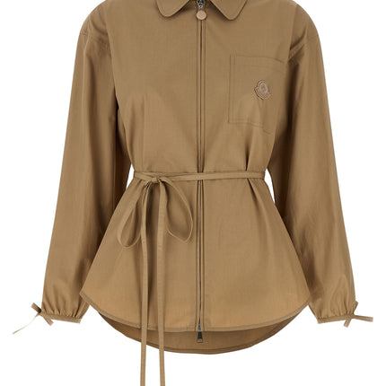 Moncler Beige Cotton Full-Length Jacket Moncler