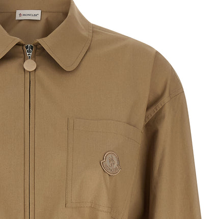 Moncler Beige Cotton Full-Length Jacket Moncler