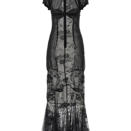 The Attico Black Cotton Midi Dress The Attico