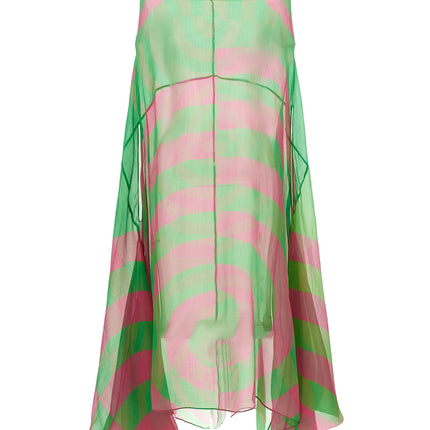 Dries Van Noten Bicolor Silk Midi Dress Dries Van Noten