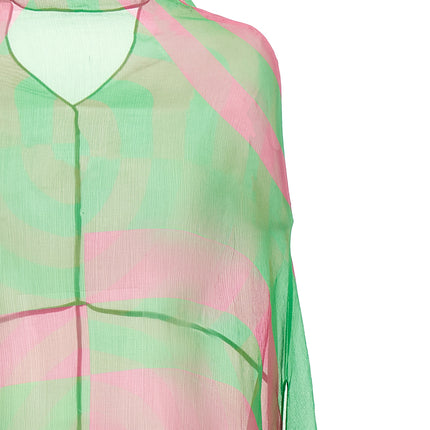 Dries Van Noten Bicolor Silk Midi Dress Dries Van Noten