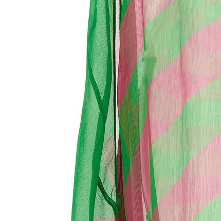 Dries Van Noten Bicolor Silk Midi Dress Dries Van Noten