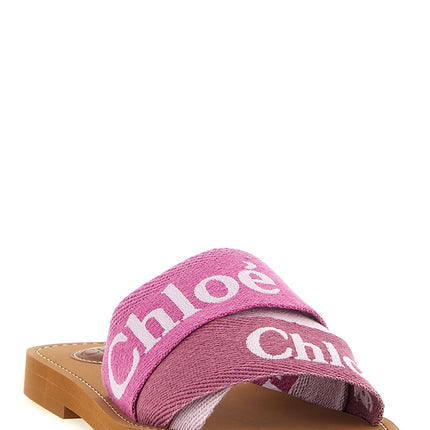 Chloé Multicolor Linen Slides Chloé