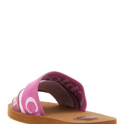 Chloé Multicolor Linen Slides Chloé