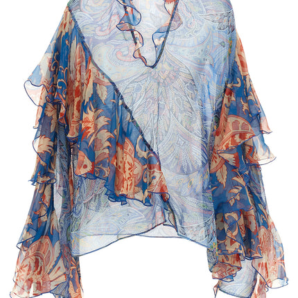 Etro Blue Silk Blouse Etro