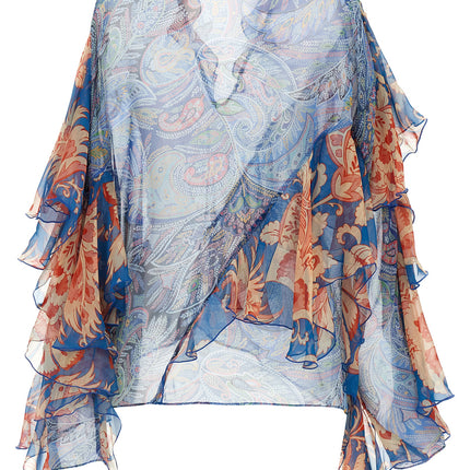 Etro Blue Silk Blouse Etro