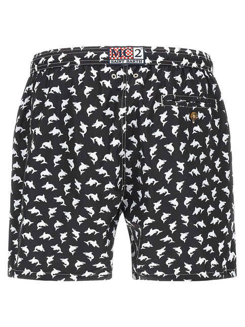 MC2 Saint Barth Bicolor Polyester Swim Shorts MC2 Saint Barth