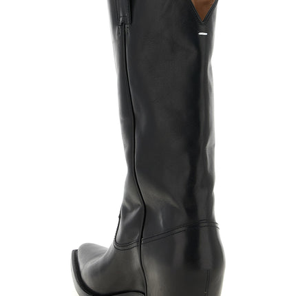 Maison Margiela Black Bovine Leather Over The Knee Maison Margiela